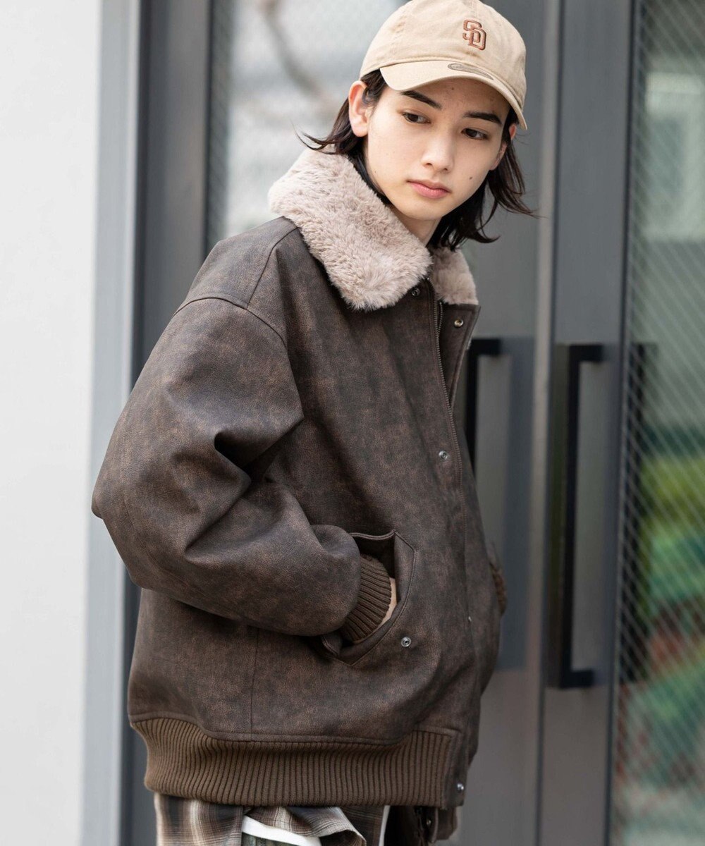 WEGO 【ユニセックス着用ITEM/MLサイズ展開】PU2WAYフライトブルゾン 