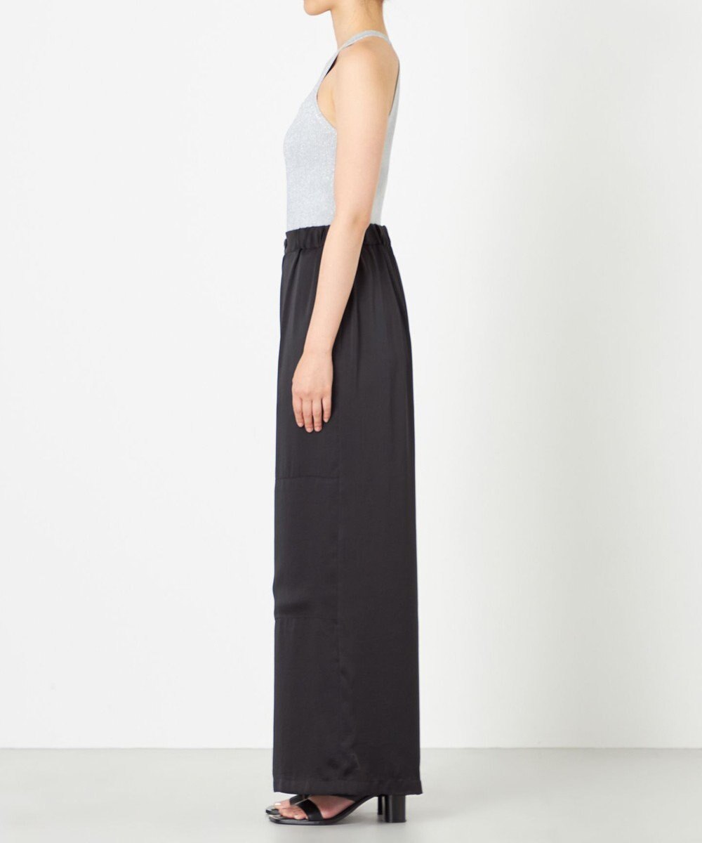 NAVE 【Nave・洗える/ウエストゴム】ヴィンテージサテン ワイドパンツ 