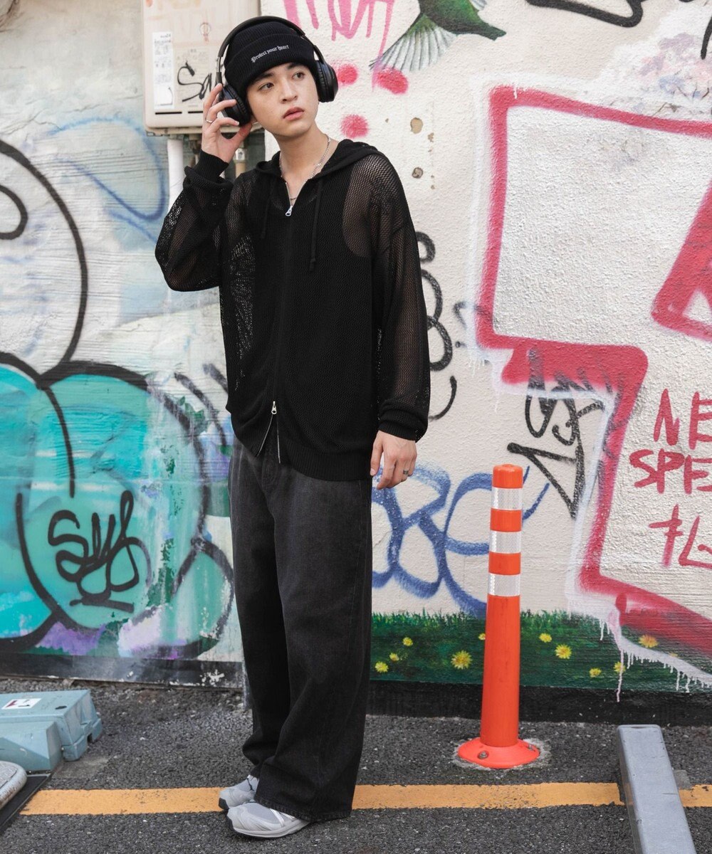 WEGO 【ユニセックス着用ITEM】メッシュニットZIPパーカー 