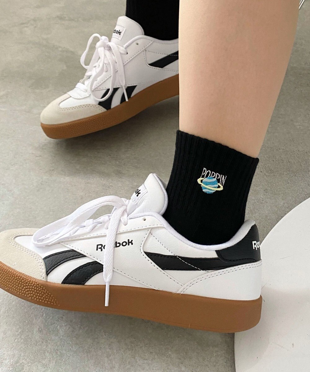 WEGO モチーフ刺繍アンクル底パイルソックス 