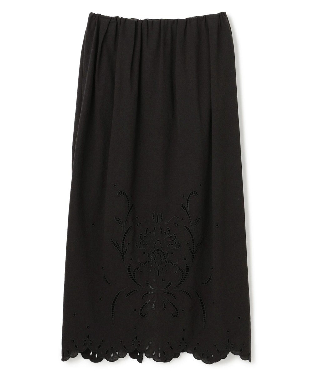 BEIGE， 【洗える】GALLERIA / コットンエンブロイダリーIラインスカート 