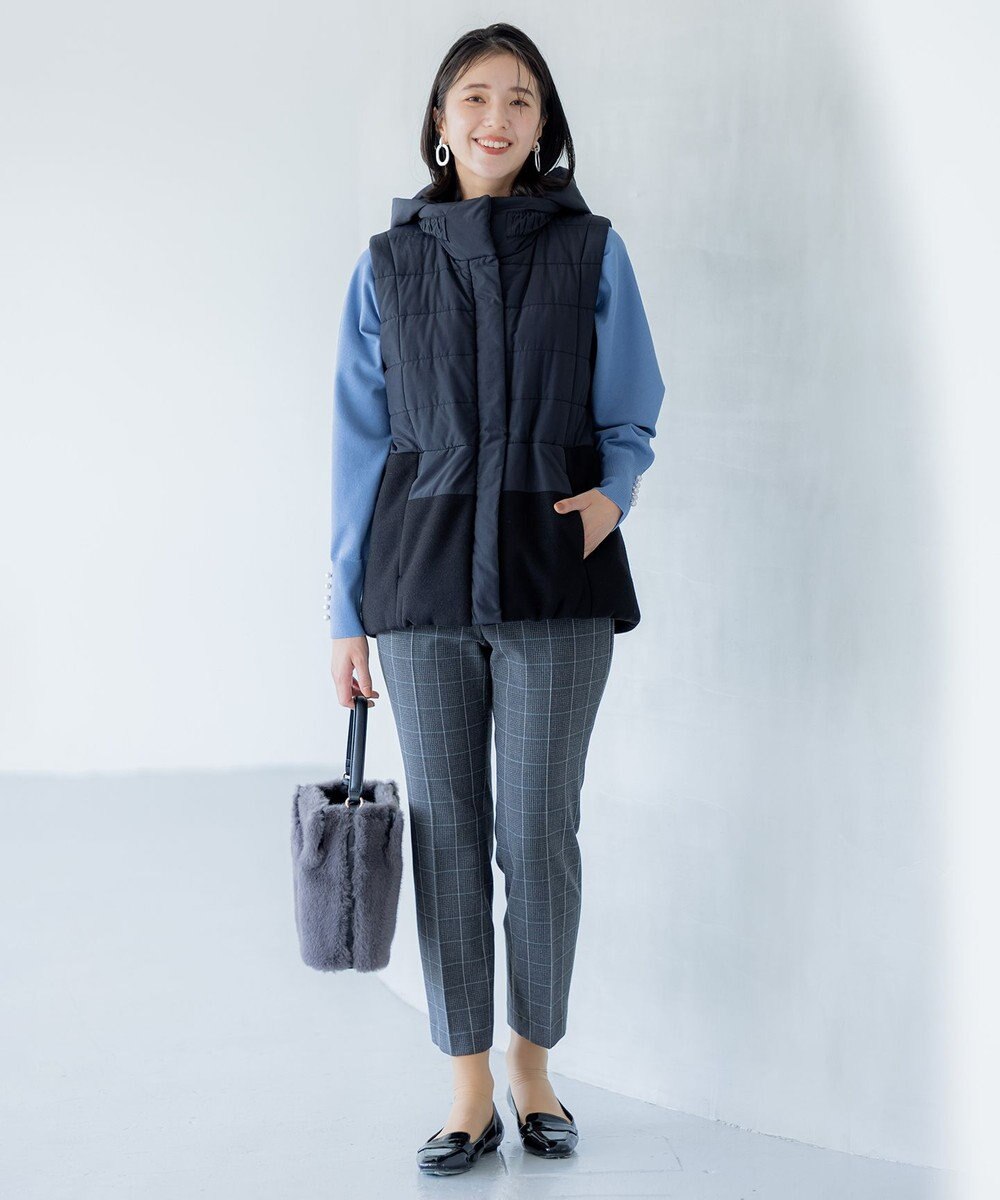 組曲 【中綿・軽羽織】フード付きパディングベスト 