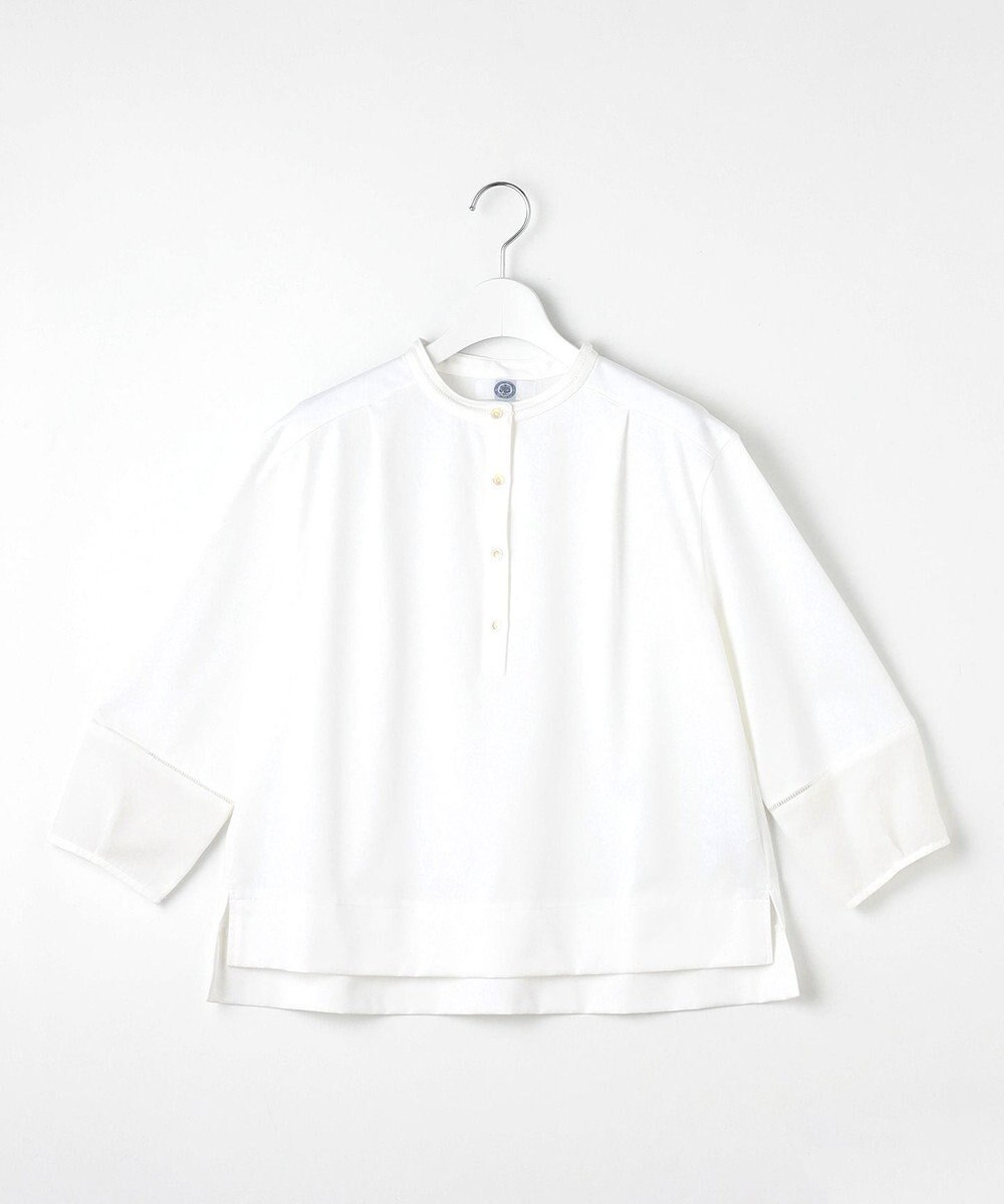 J.PRESS LADIES 【洗える】プレーティングジャージー バンドカラー カットソー 