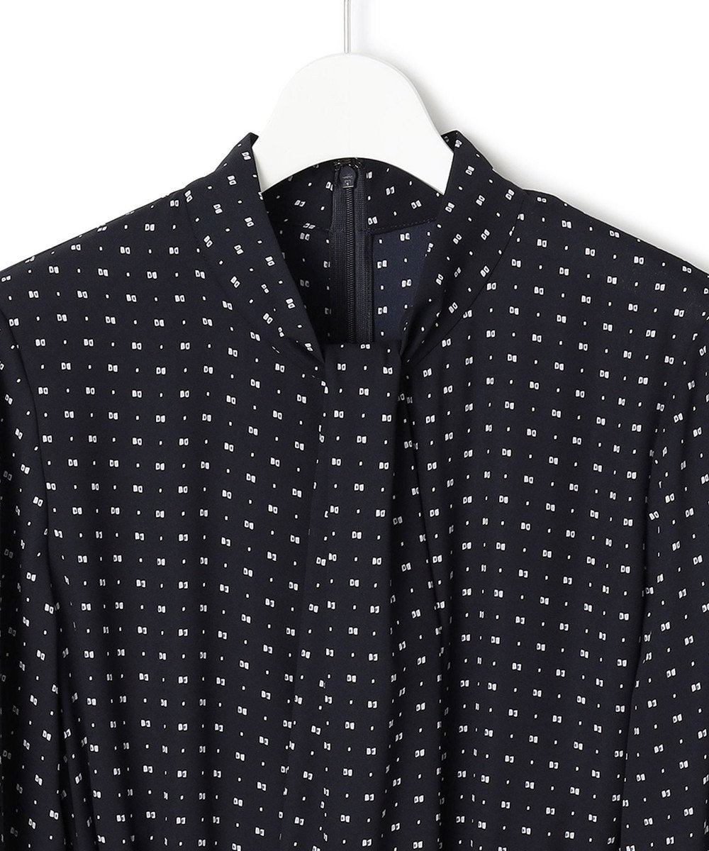 23区 L スクエアドット プリント ワンピース 