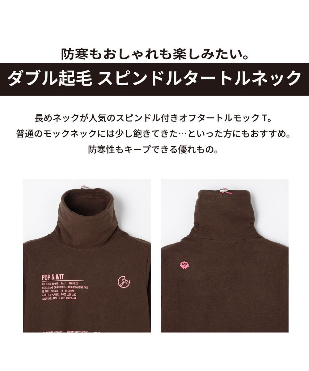 PW CIRCULUS 【起毛素材であたたか】【WOMEN】スピンドル付 両面起毛タートルネック ゴルフウェア レディース 