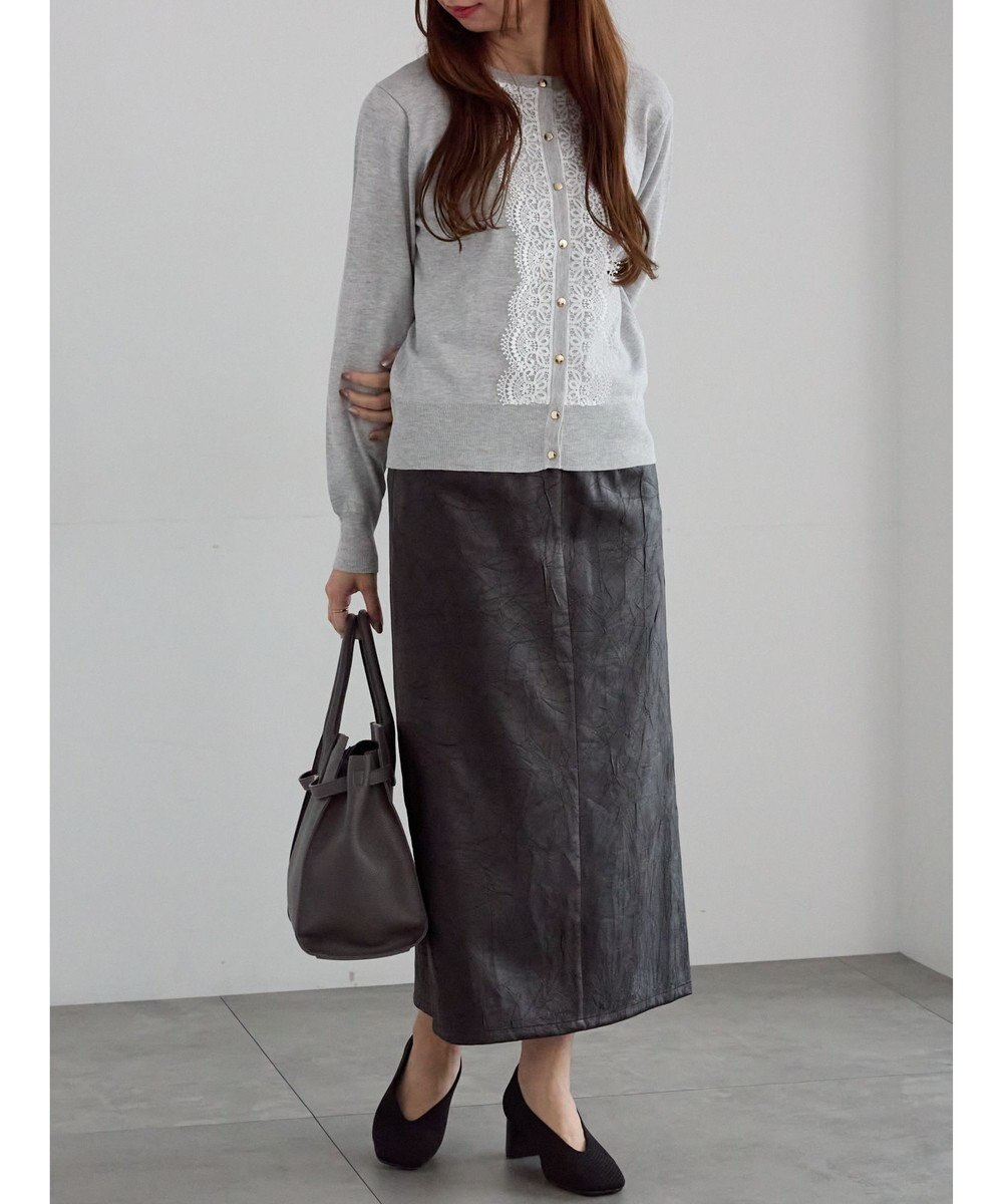 Te chichi フロントレースクルーネックカーディガン 