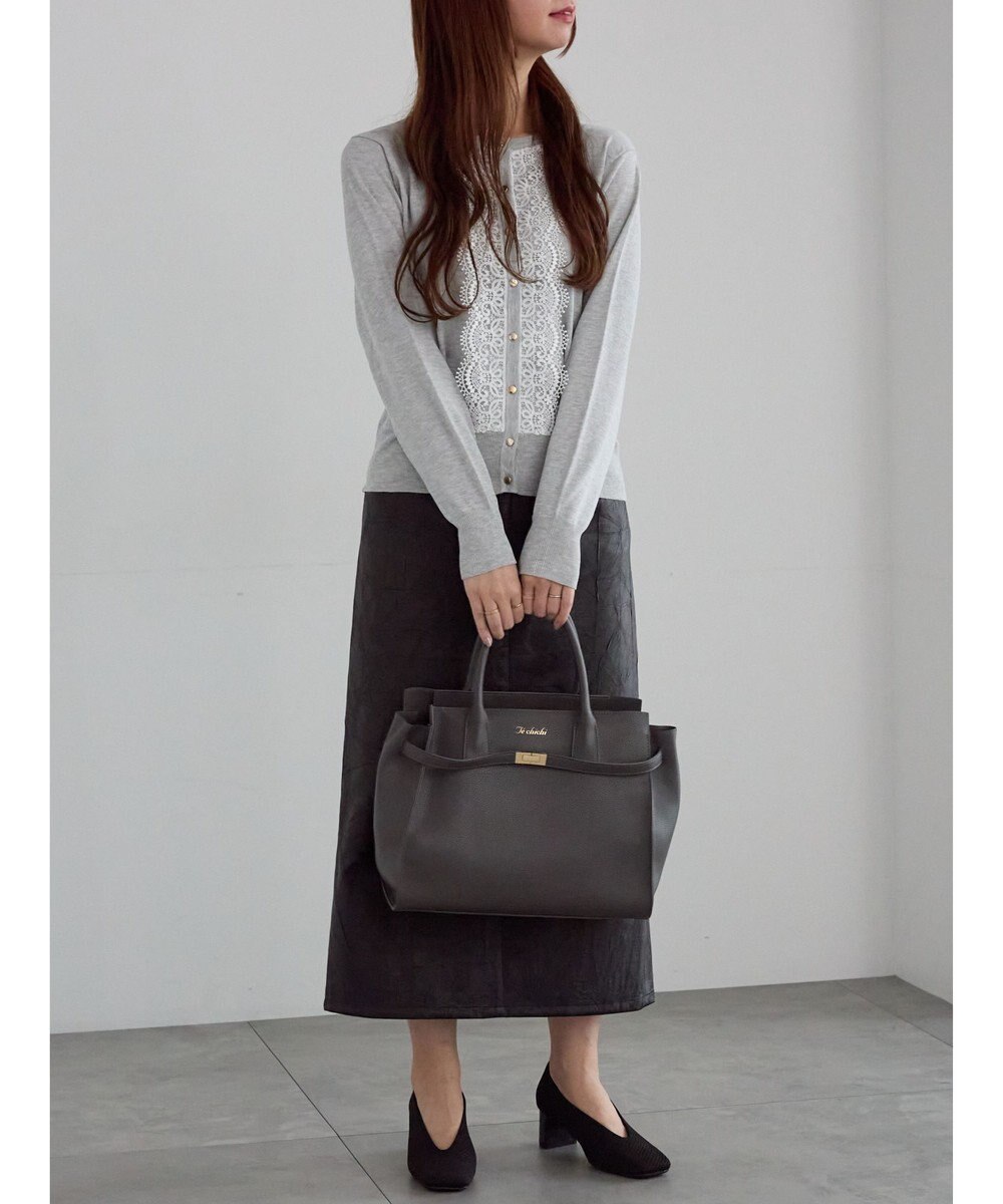 Te chichi フロントレースクルーネックカーディガン 