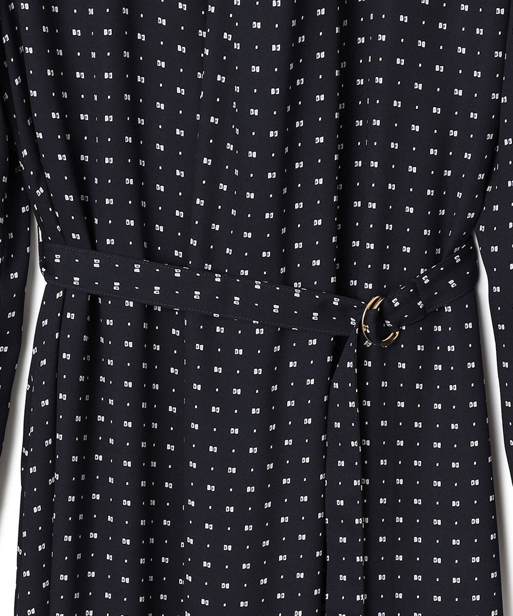 23区 L スクエアドット プリント ワンピース 
