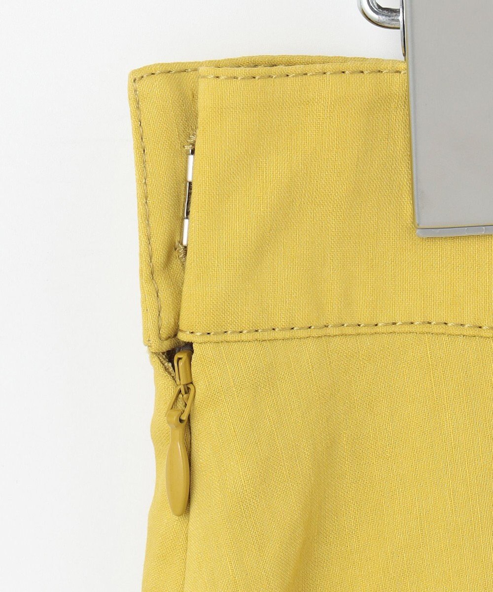 自由区 S 【洗える】リネンビスコースストレッチフレア スカート 