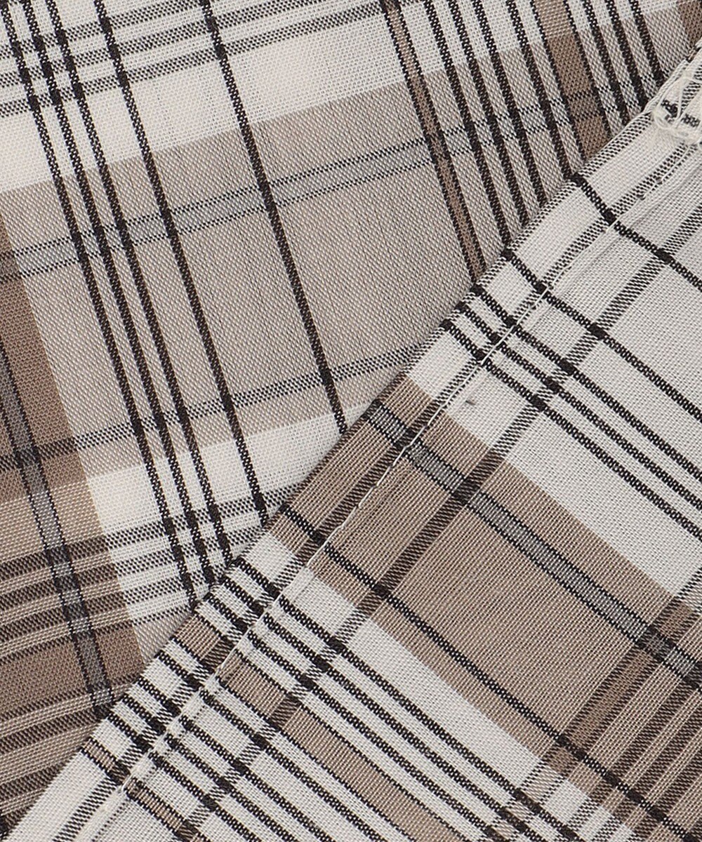 J.PRESS LADIES 【洗える】キュプラチェック フリルスタンドカラー ブラウス 