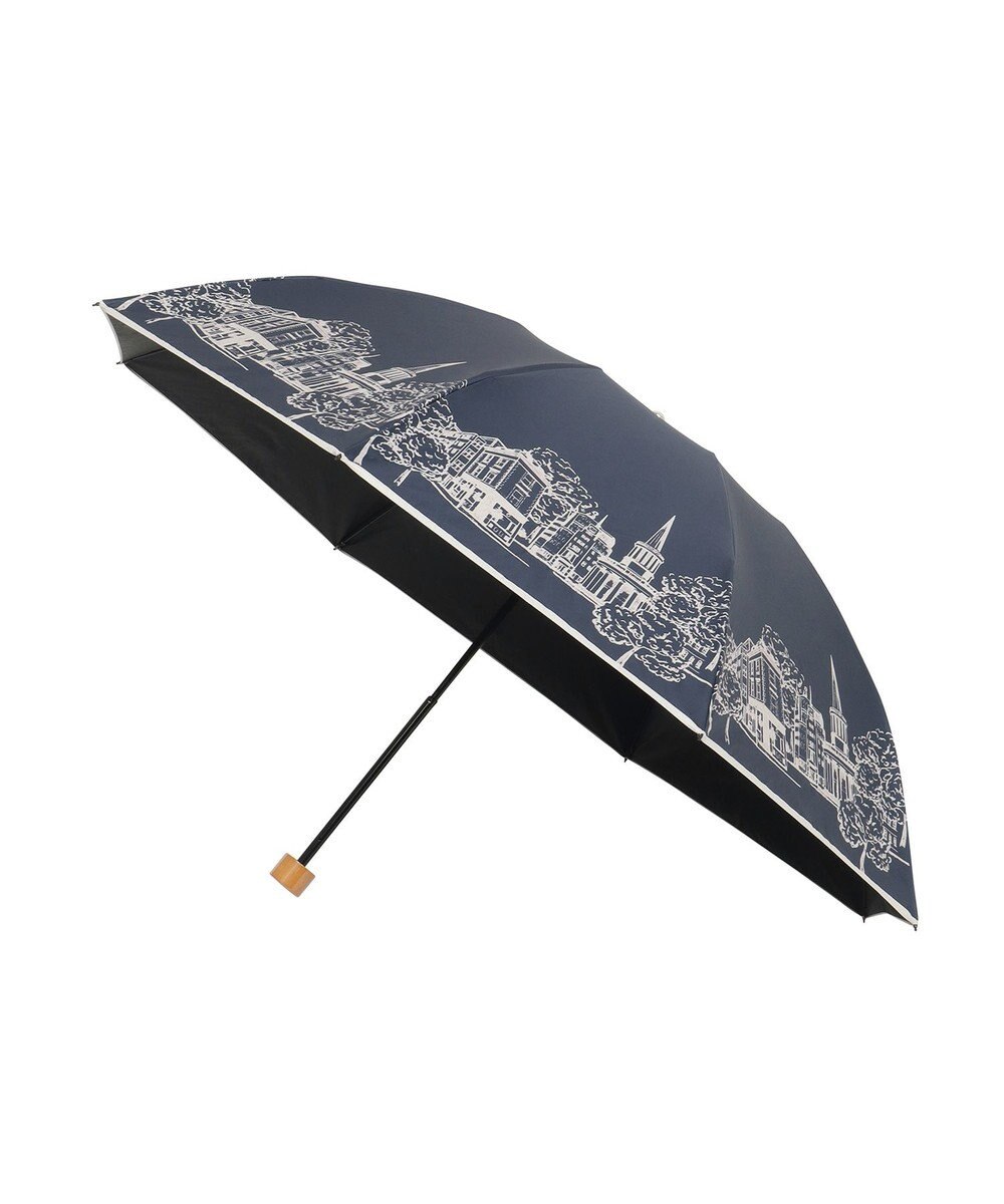 MOONBAT 【遮光100%/収納バッグ付き】SOLFEGE MODE  晴雨兼用 折りたたみ日傘 街並プリント 