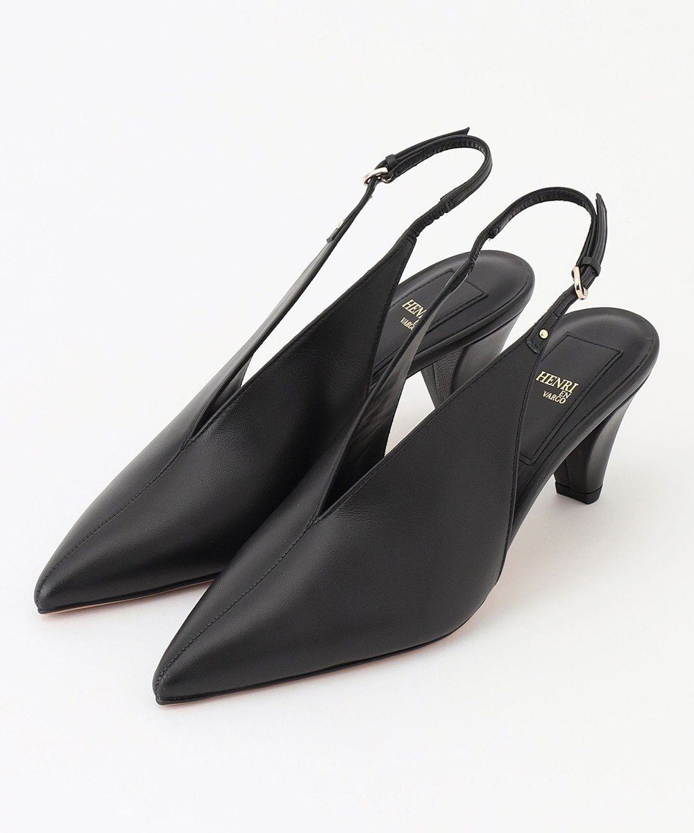 BEIGE， 【一部店舗限定】HENRI EN VARGO / NIKI Vカットバックバンドパンプス 