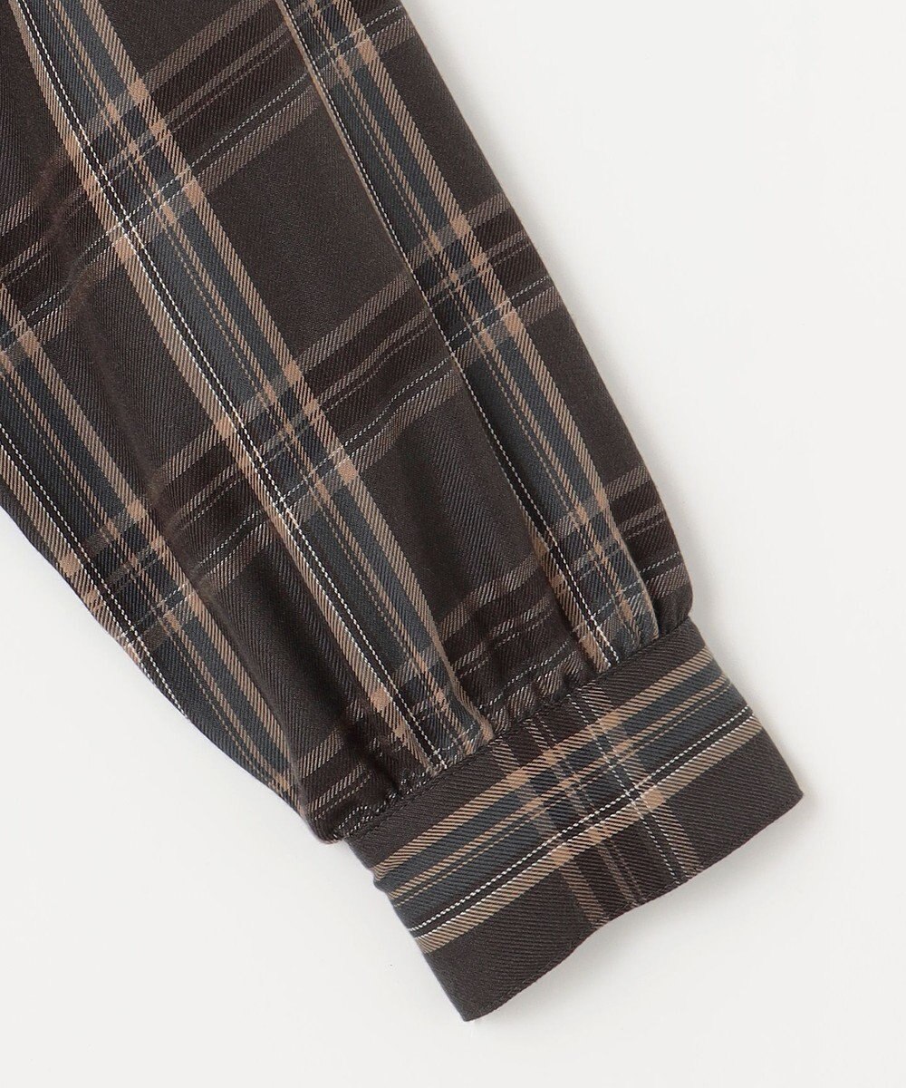 J.PRESS LADIES 【洗える】綿セルロースクリアチェック スタンドカラー ブラウス 