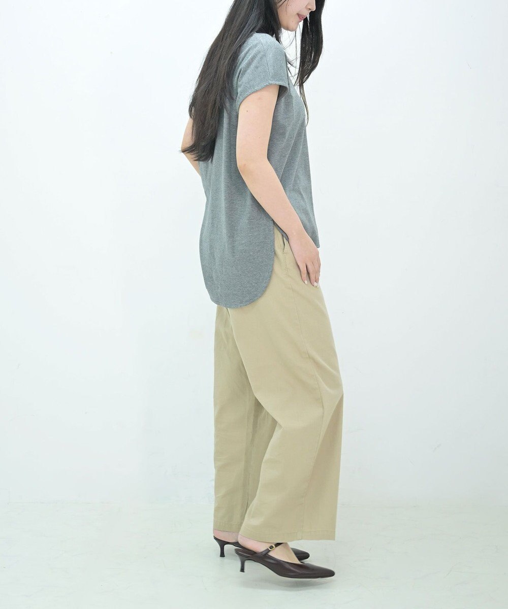 TOQUE 25SS新作〈大草直子さんアドバイザー〉スーピマコットンスムースフレンチノースリーブトップス 