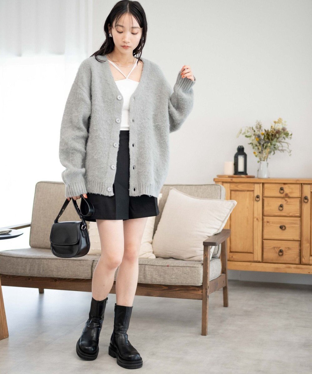 WEGO モヘアライクBIGカーディガン 