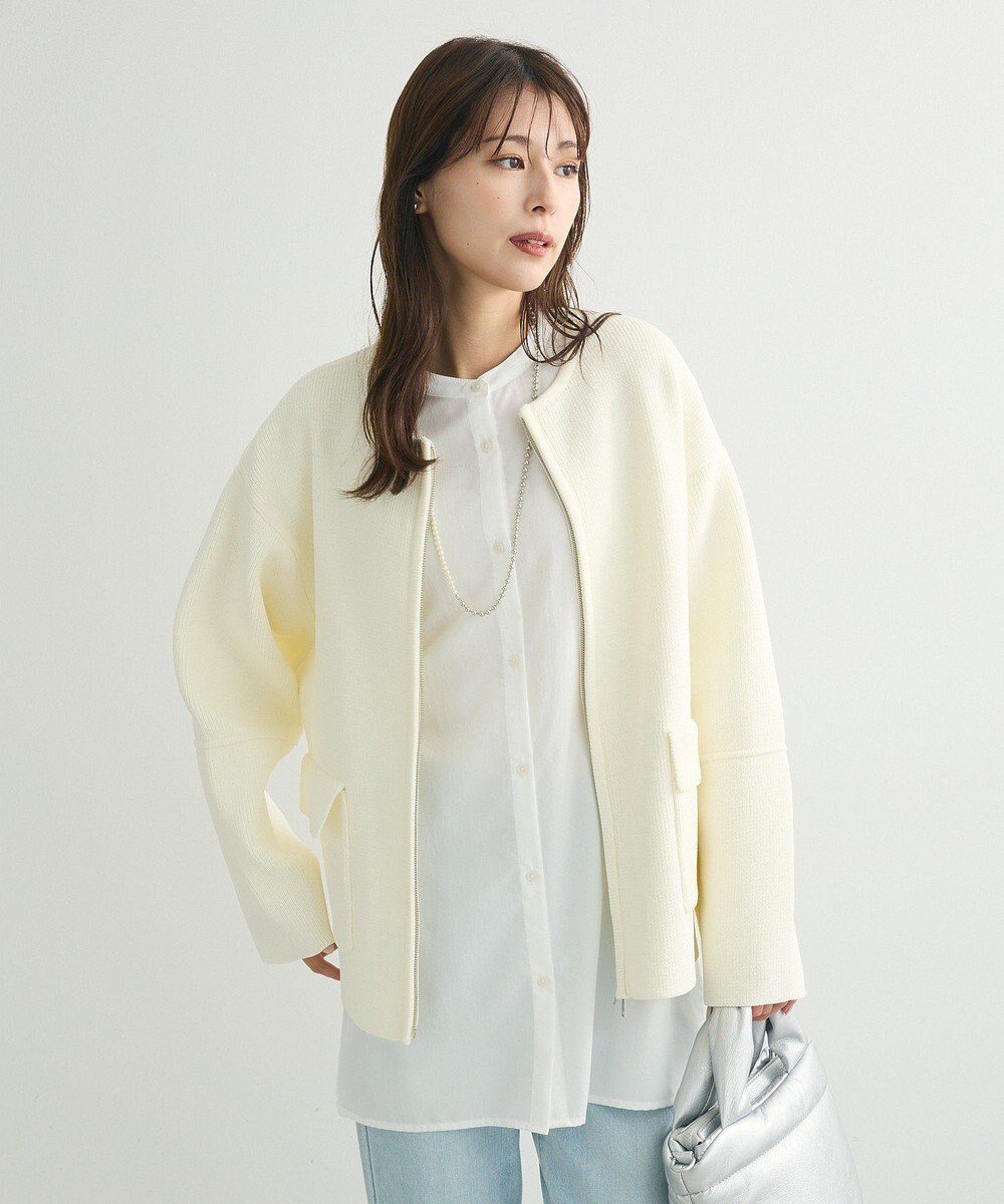 Green Parks ・ｓｗｉｎｇ　ｂｙ　Ｗ－ＺＩＰニットカーディガン 