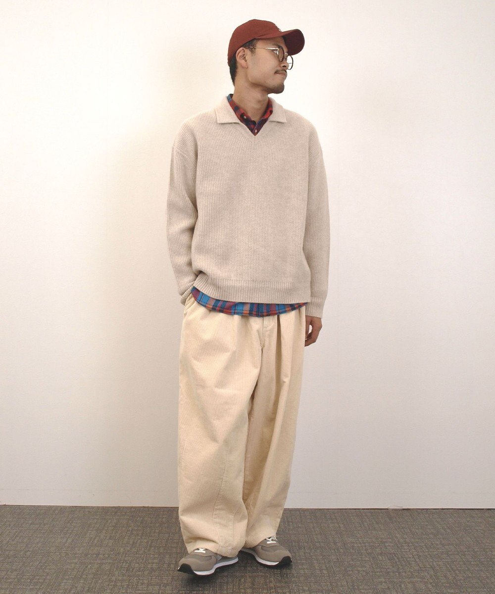 J.PRESS YORK STREET 【UNISEX】ウールカシミヤ スキッパーニットポロシャツ 