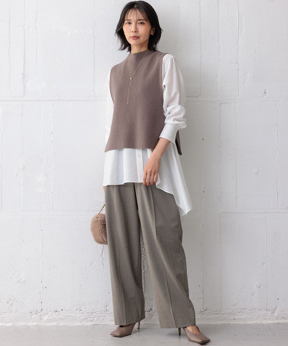 23区 L 【好評につき新色追加/洗える】イレギュラーヘム シアー ブラウス 