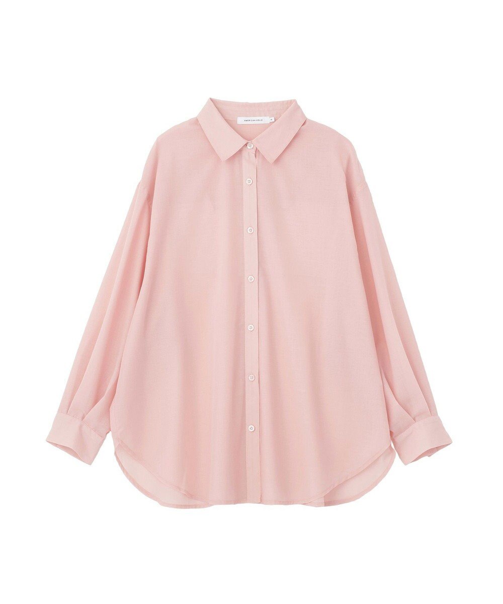 AMERICAN HOLIC 【イージーケア】シアーラウンドシャツ 