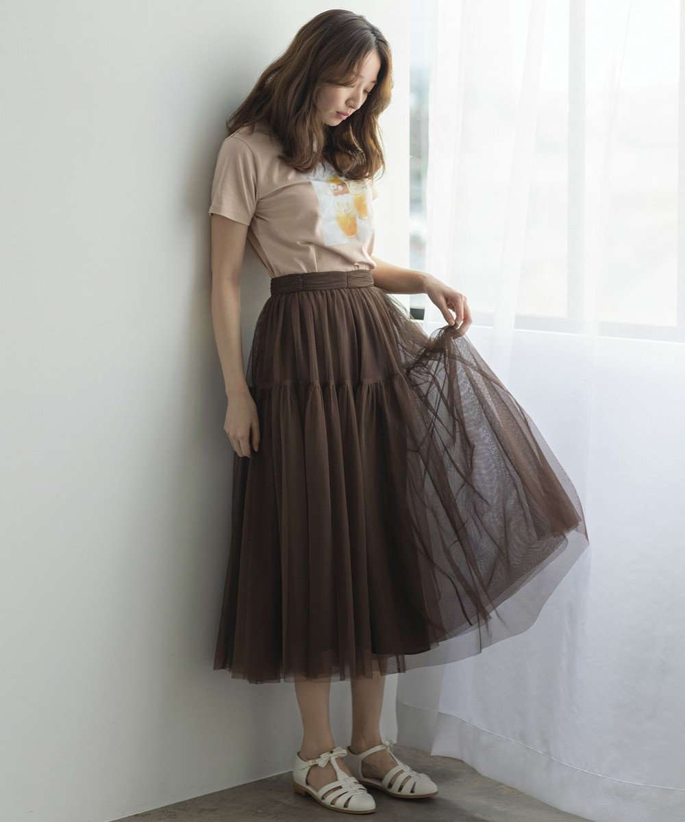 TOCCA 【WEB限定】【TOCCA lAVENDER】Fruit Color Tulle Skirt スカート ダークブラウン系