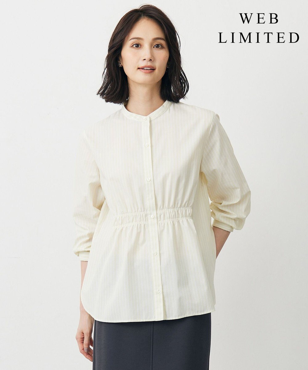 J.PRESS LADIES 【WEB限定】ストライプ シャーリング ブラウス 