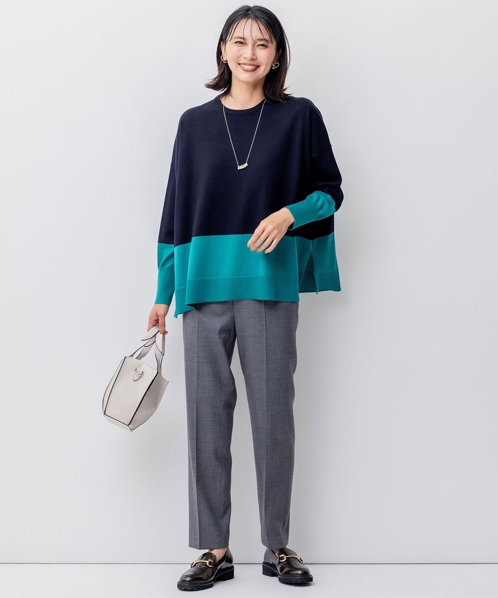 23区 S 【WEB限定カラーあり/洗える】ウーステッドウール ビッグシルエット ニット 