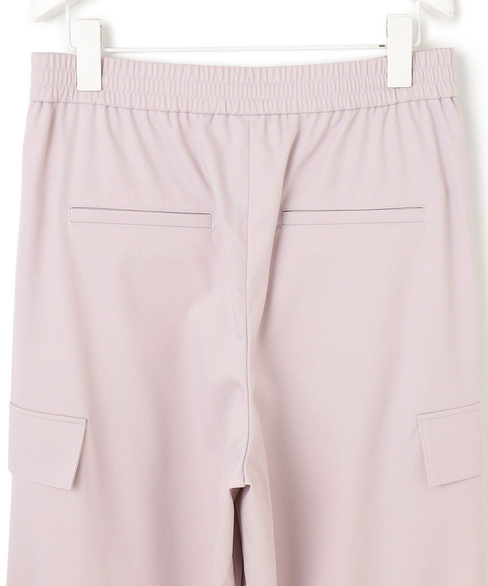 ICB 【洗える】ウォームサテン ワイドストレートカーゴパンツ 