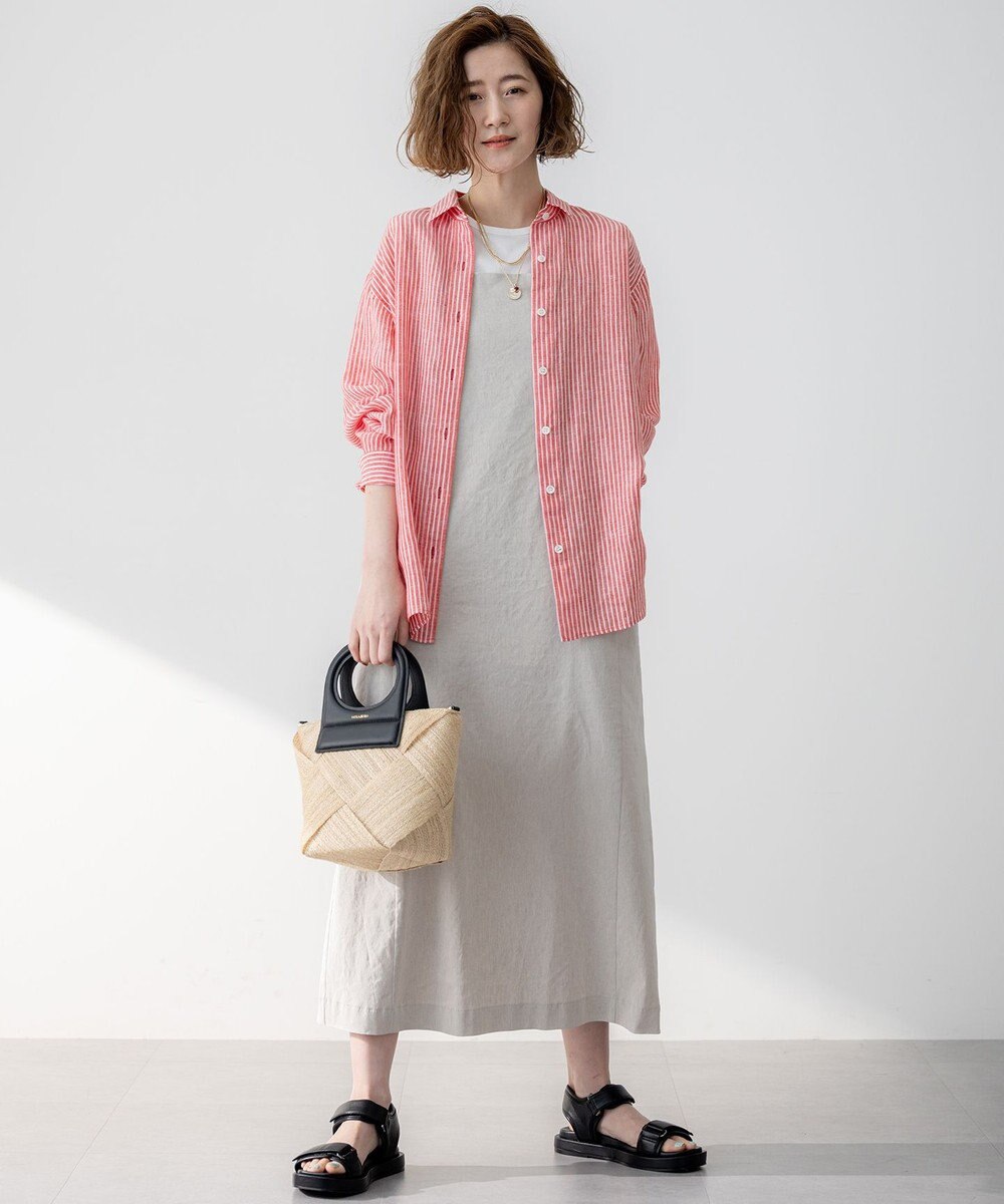 23区 L 【新色追加/洗える】コットンベアジャージー ノースリーブ Tシャツ 