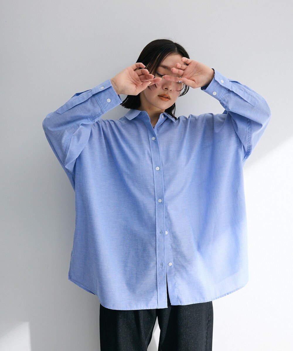 Green Parks 綿麻混レギュラーカラーＢＩＧシルエットシャツ 
