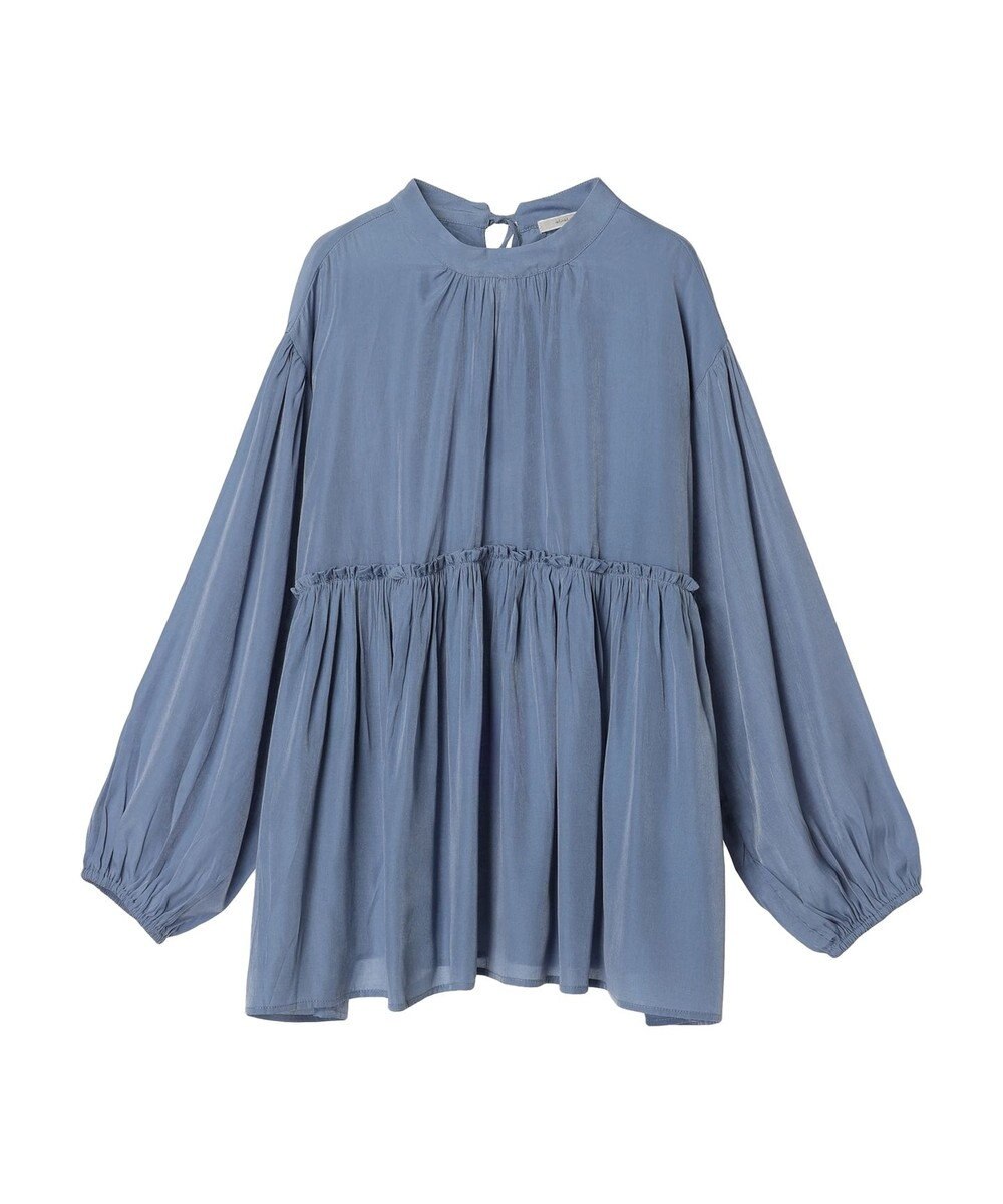 CRAFT STANDARD BOUTIQUE 後リボン切替ギャザーチュニックブラウス 