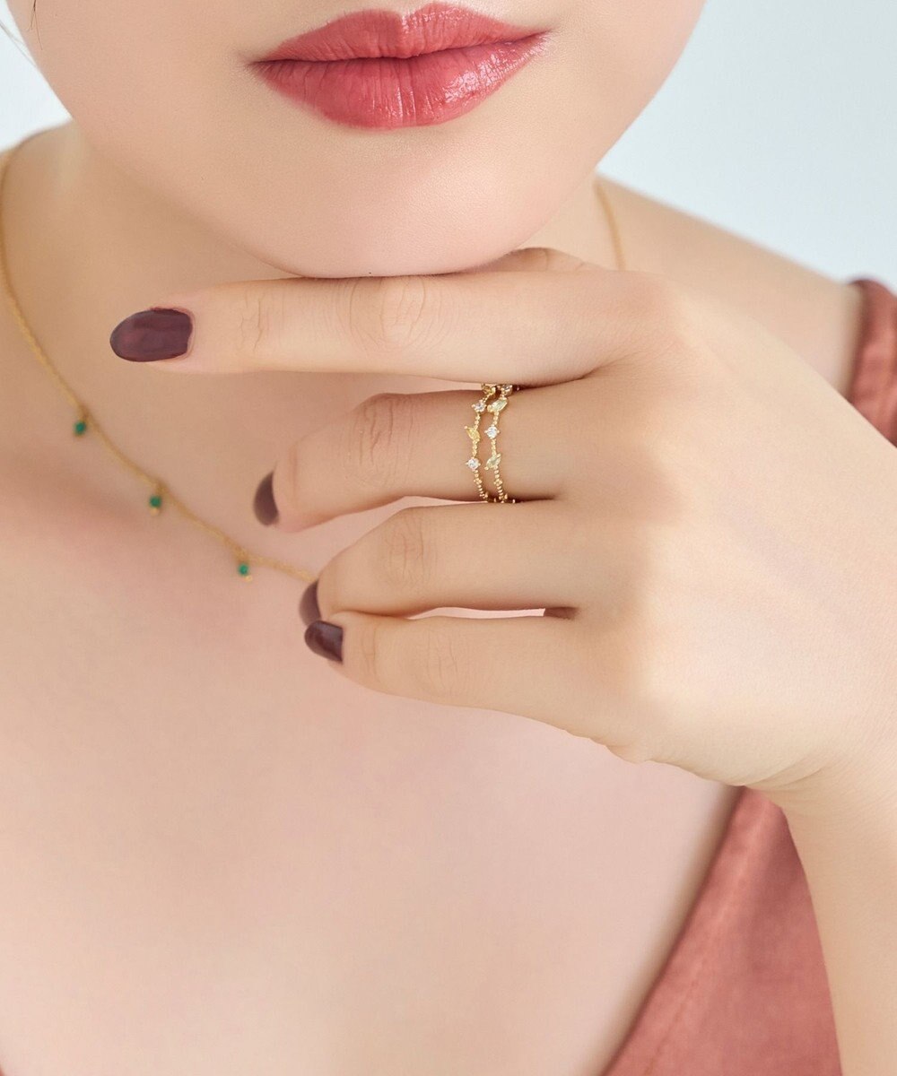 Phoebe ハーモニーカラーダブルラインリング 