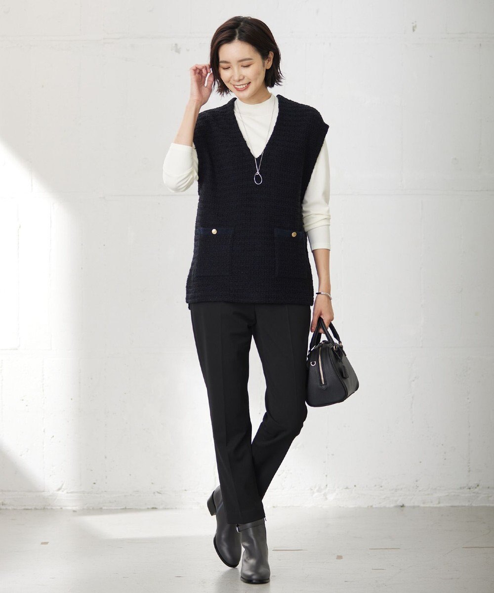 J.PRESS LADIES L 【WEB限定カラーあり・洗える】T/Rアルガンシルク テーパード パンツ 