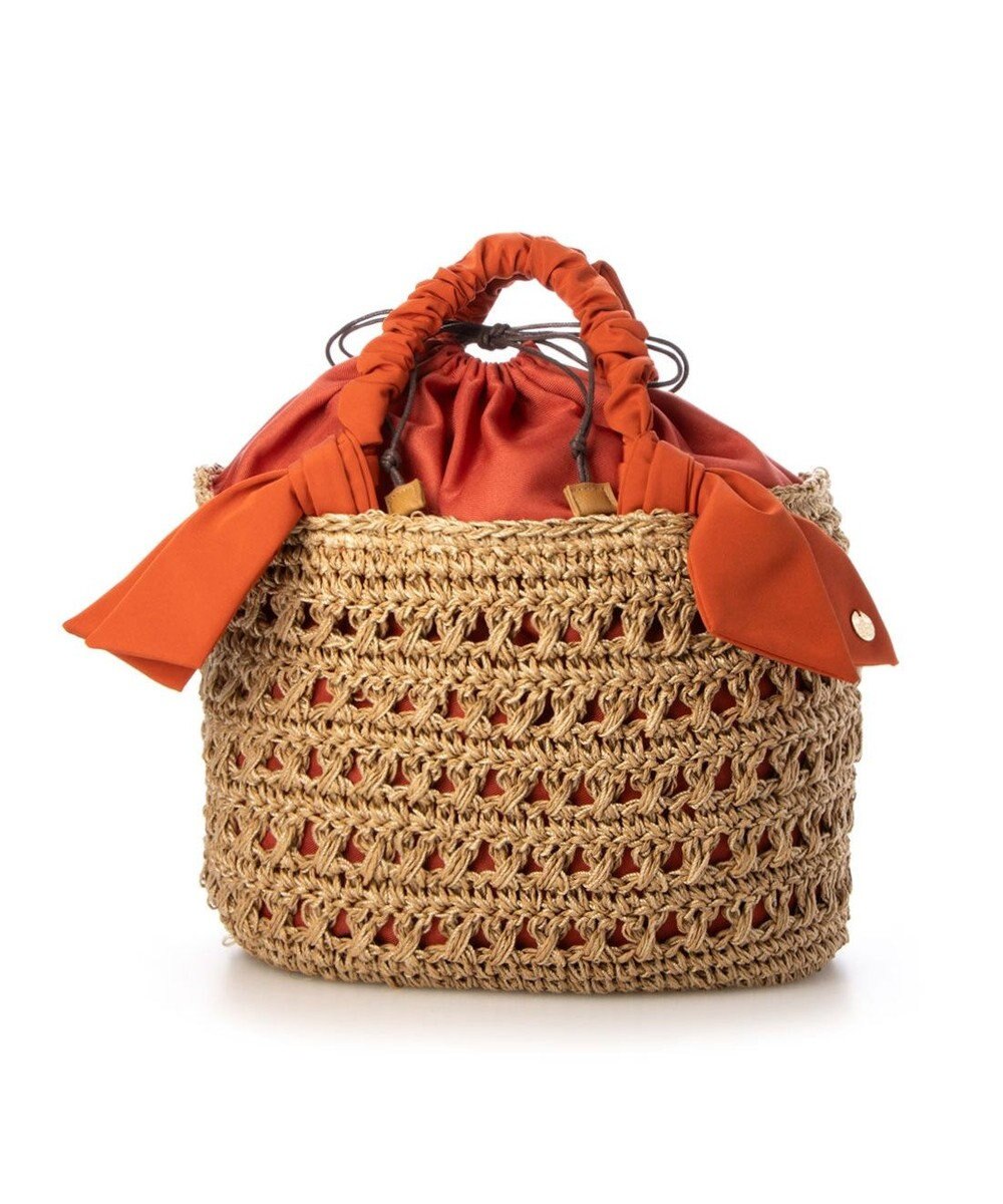 UNBILLION カシュカシュ cachecache / 下がりリボン柄編みトートバッグ 