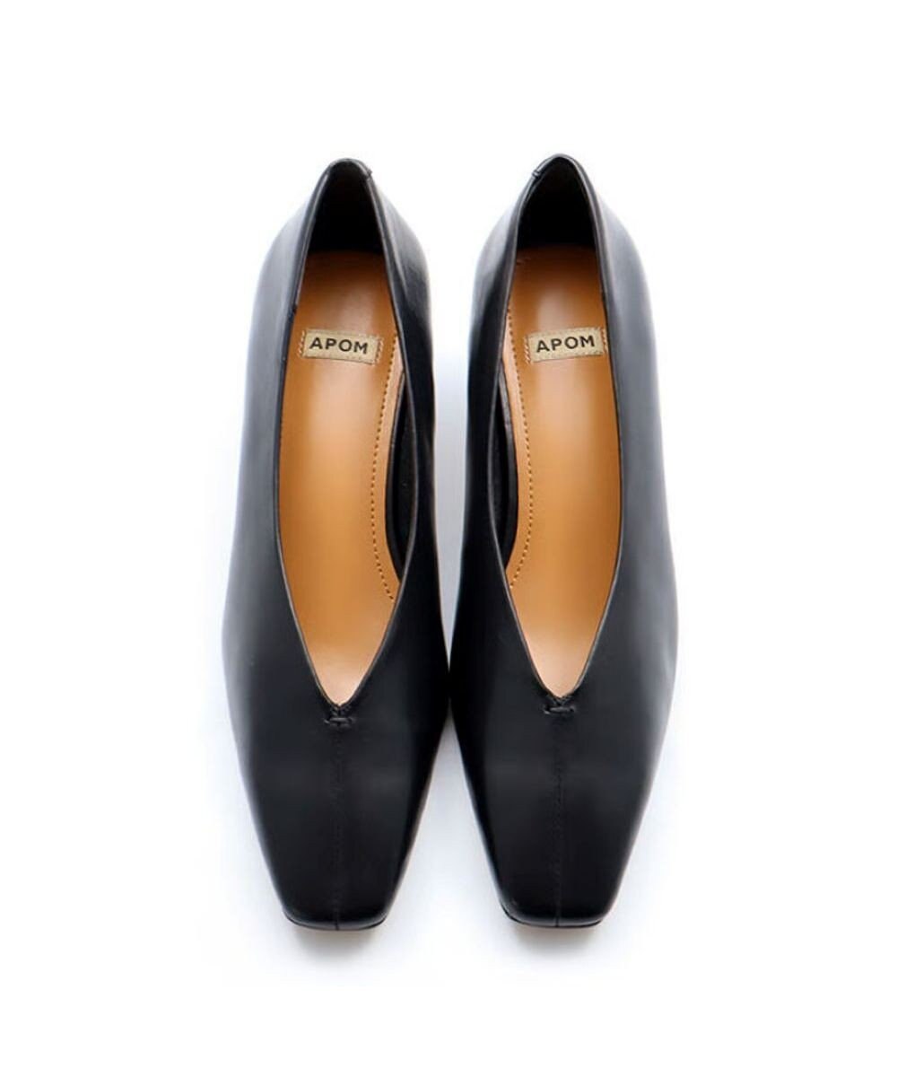 APOM イタリアンカーフ スクエアトゥパンプス 45 