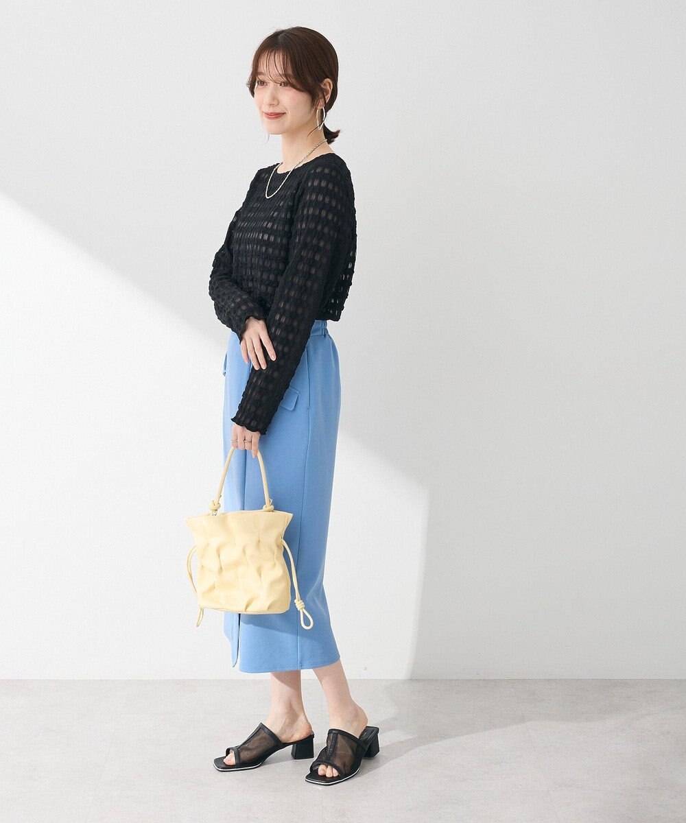 Green Parks クロップドボートネック表面感プルオーバー 