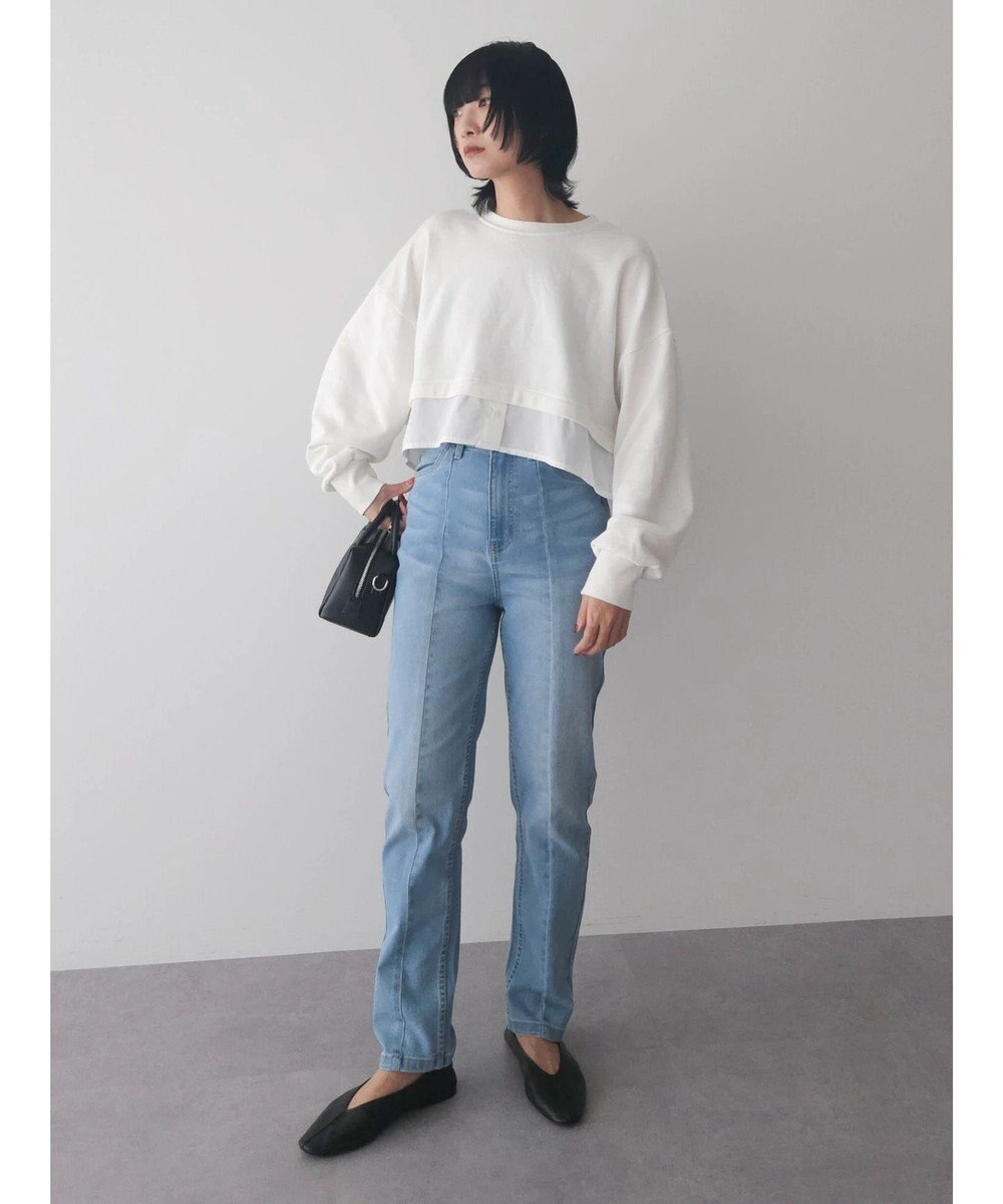 Green Parks ＧＵＭストレッチセンター切替テーパードデニムパンツ 