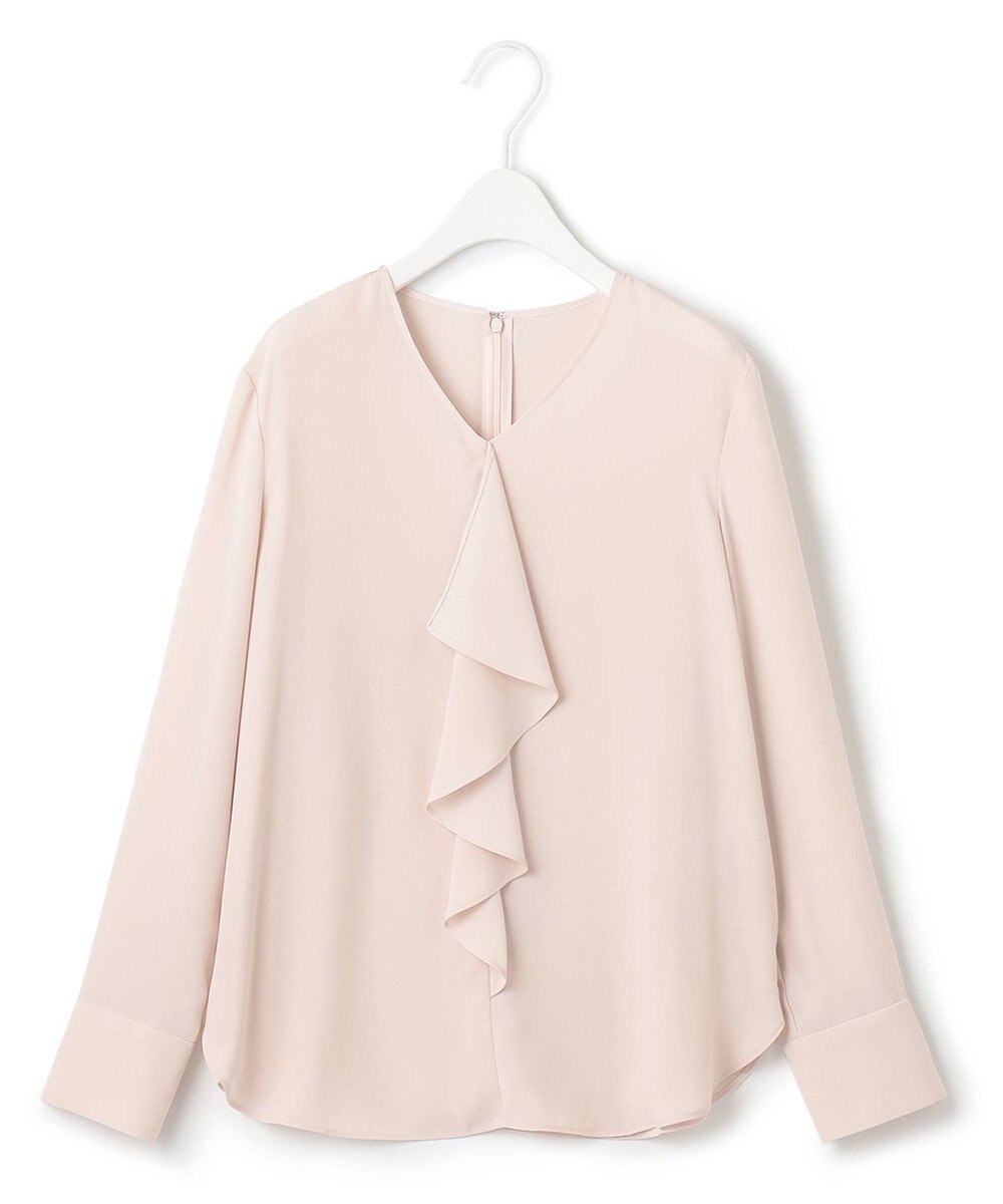 ICB 【洗える】BackSatinAmunzen フリルブラウス 