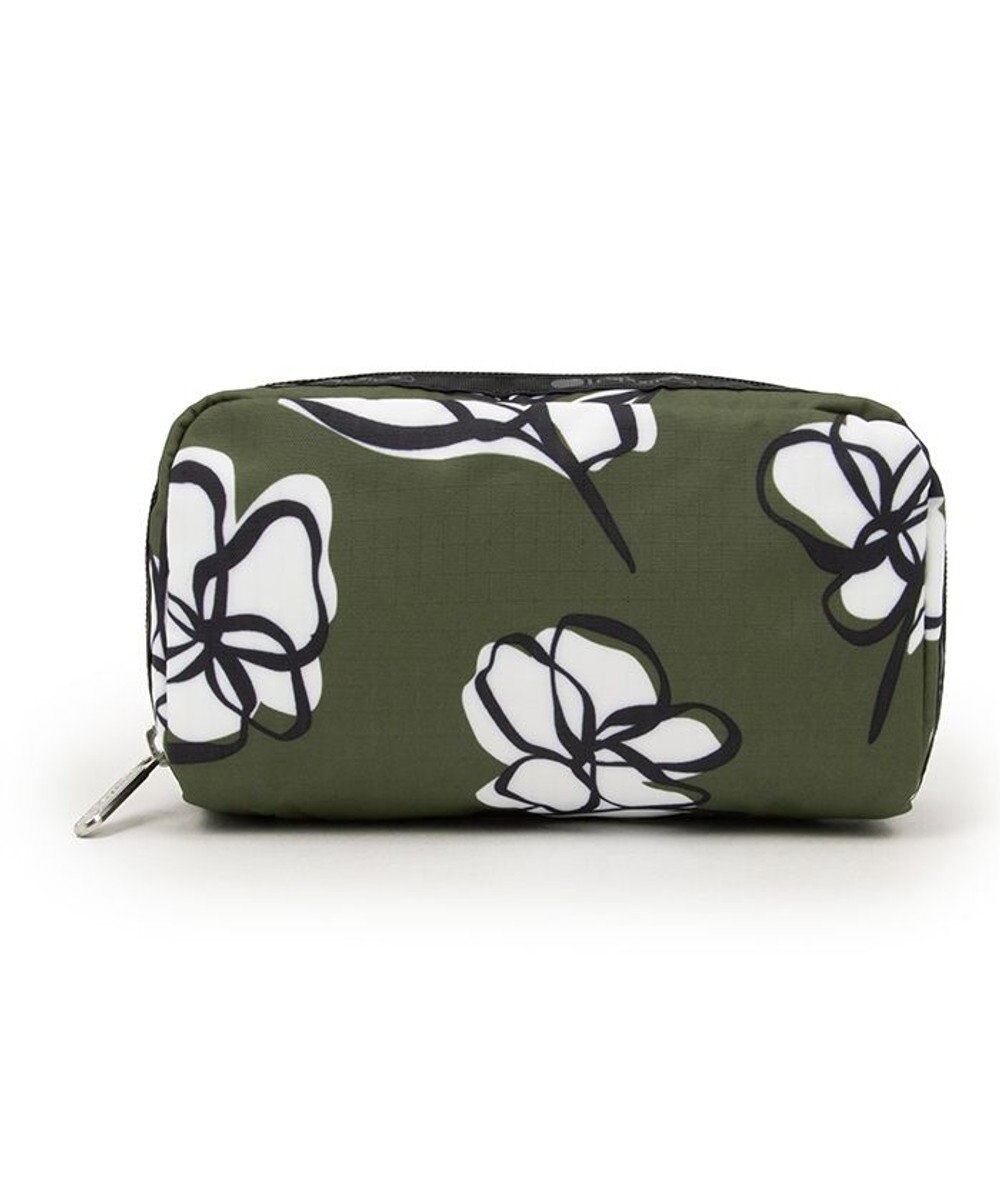 LeSportsac RECTANGULAR COSMETIC/オリーブフローラルシルエット 