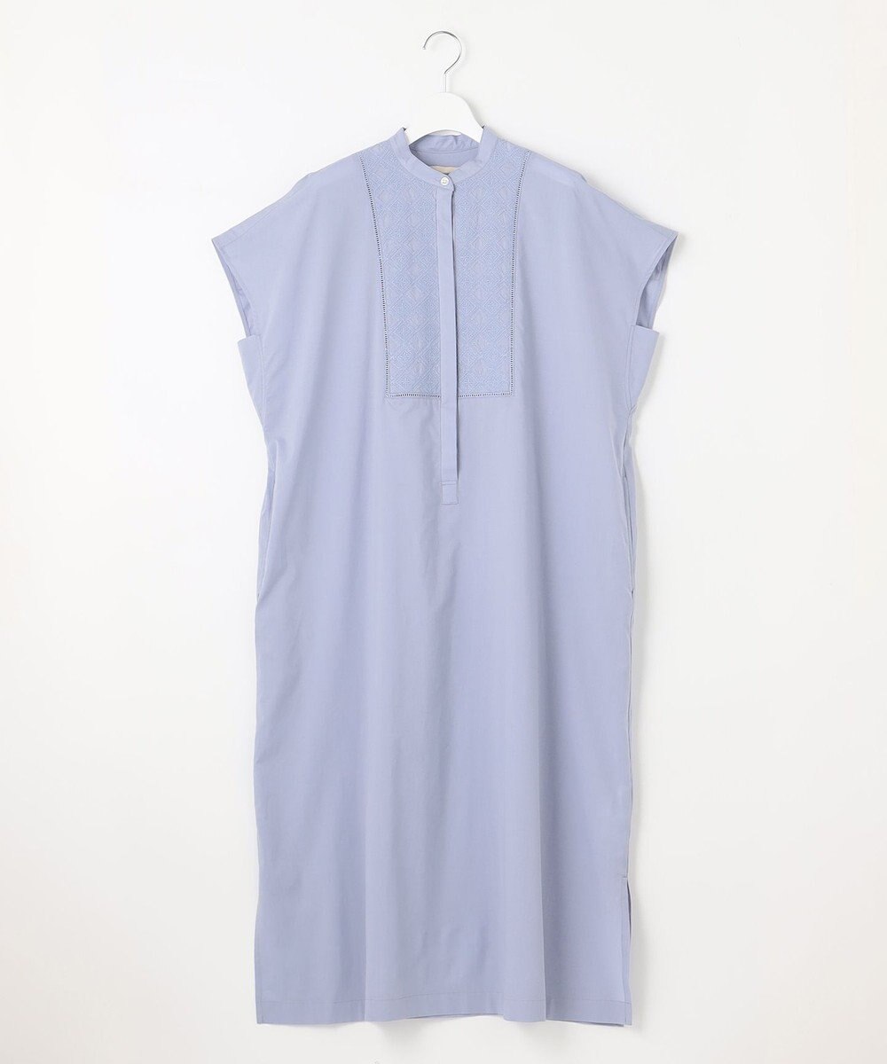 自由区 L 【洗える】ジオメトリックエンブロイダリーシャツ ワンピース 