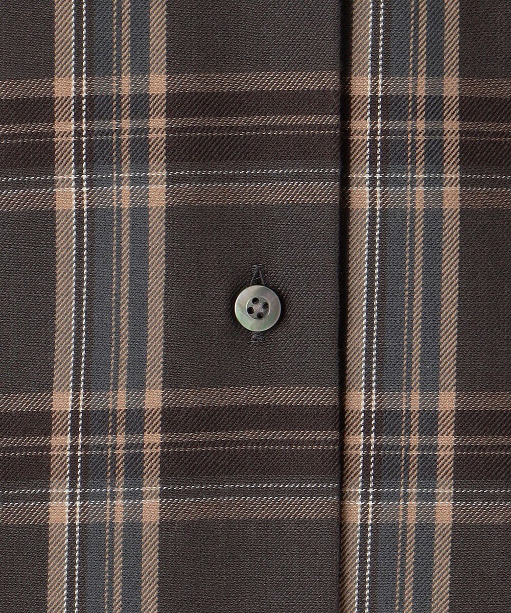 J.PRESS LADIES 【洗える】綿セルロースクリアチェック スタンドカラー ブラウス 