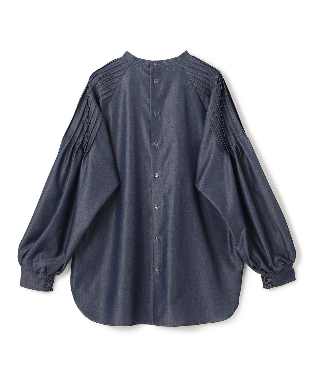 UNFILO シャンブレーデニム ショルダータックブラウス 