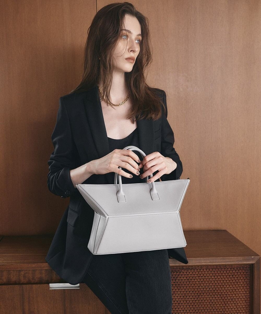 TOPKAPI 【TREASURE TOPKAPI】フェイクレザー ジオメトリック ショルダー付 トートバッグ 