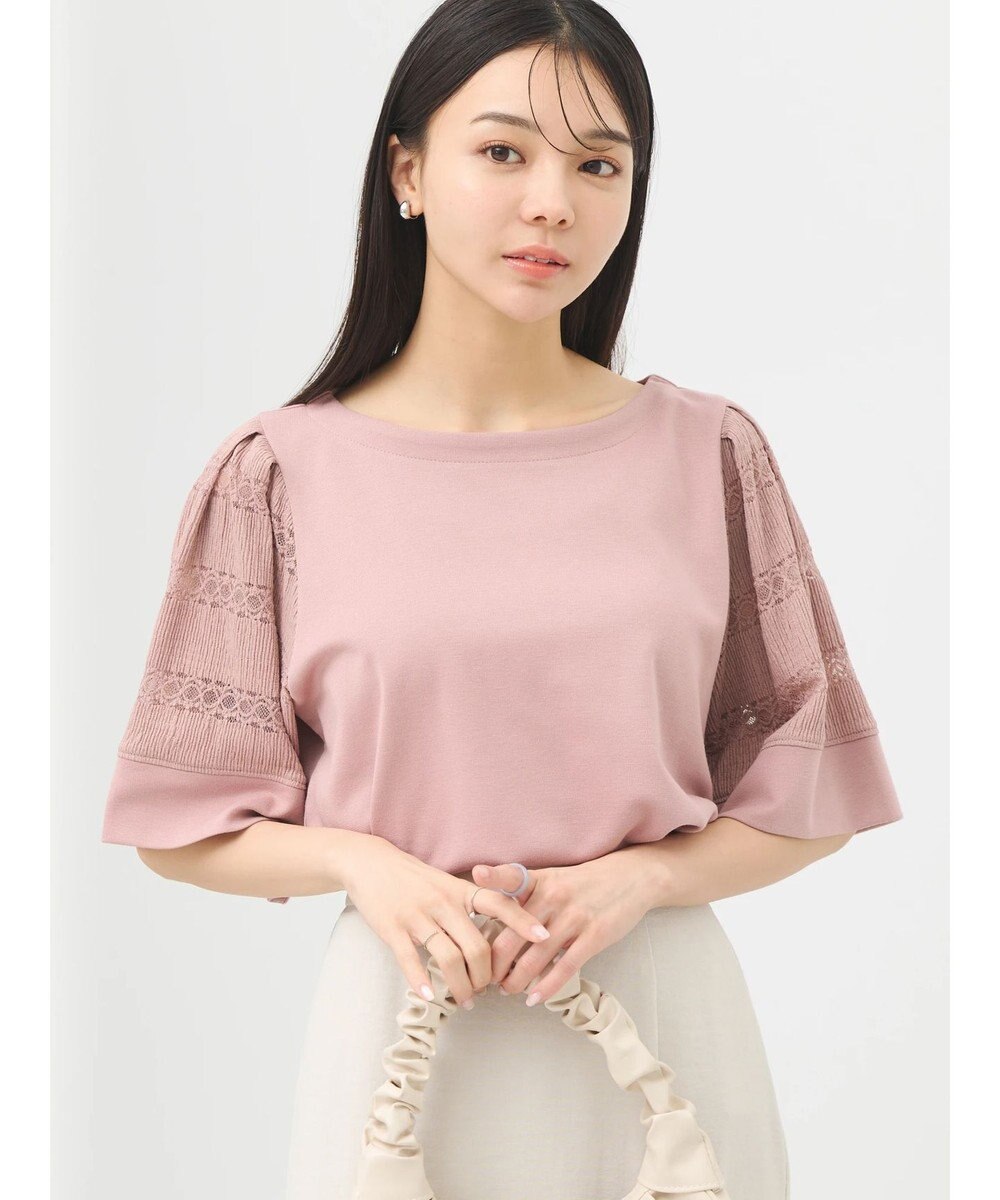 earth music&ecology フレア袖レースプルオーバー 