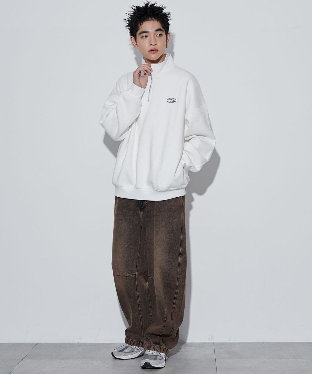 WEGO ワンポイントハーフジッププルオーバー 