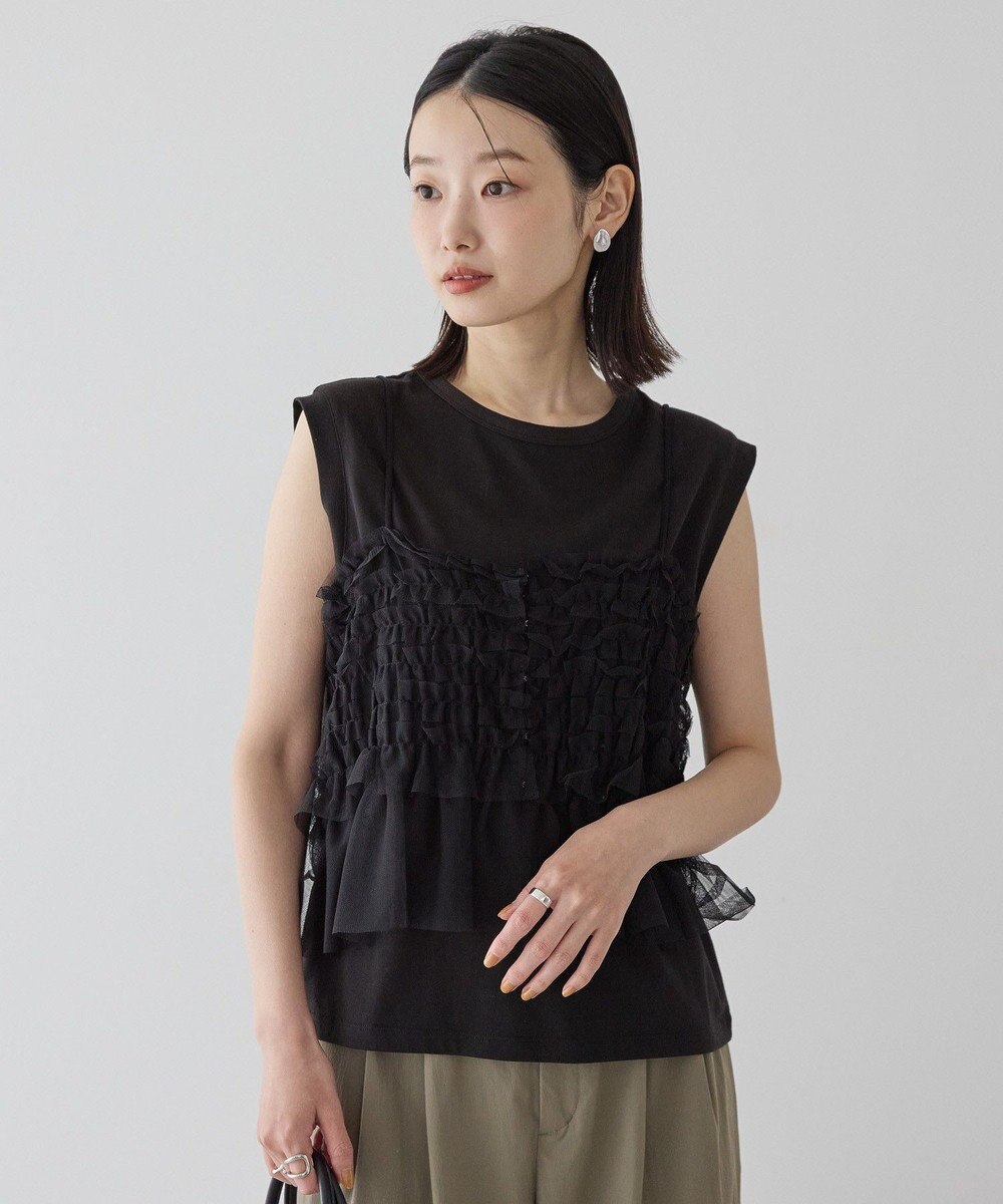 AMERICAN HOLIC 【2点セット】チュールキャミ+ノースリーブT 