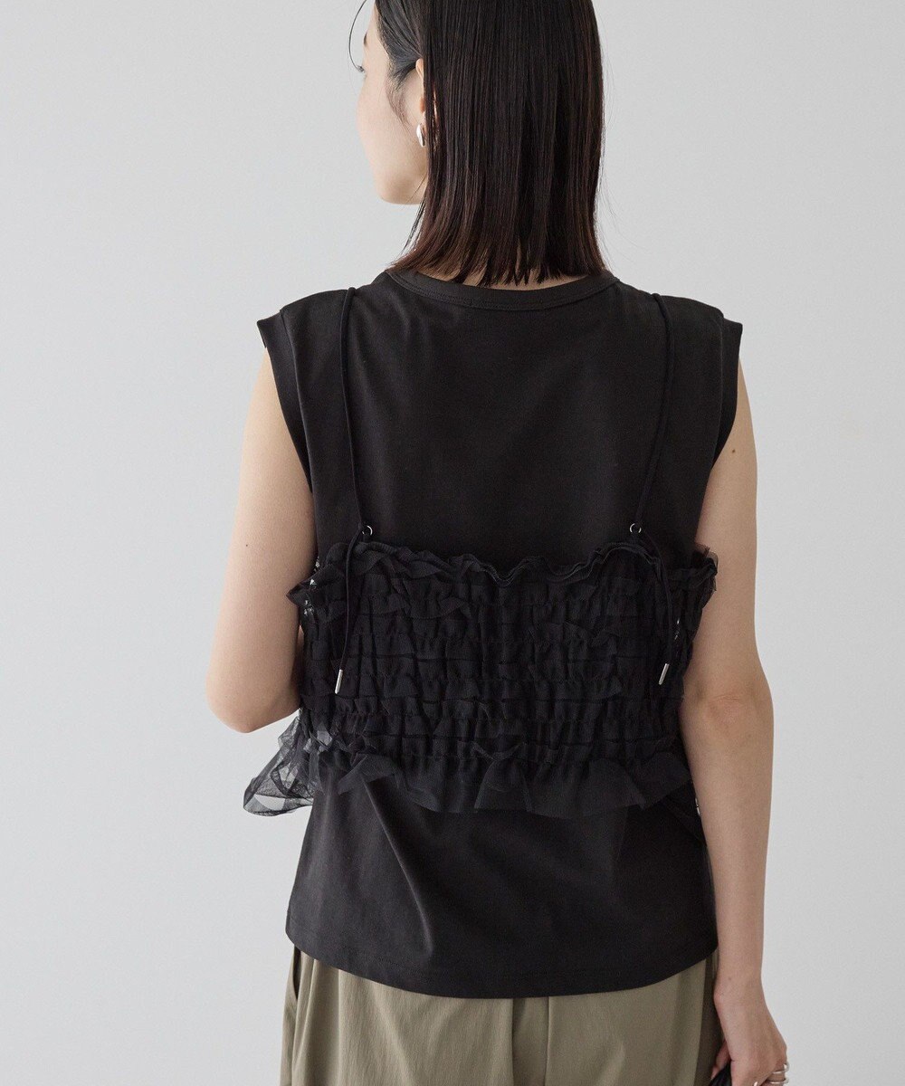 AMERICAN HOLIC 【2点セット】チュールキャミ+ノースリーブT 