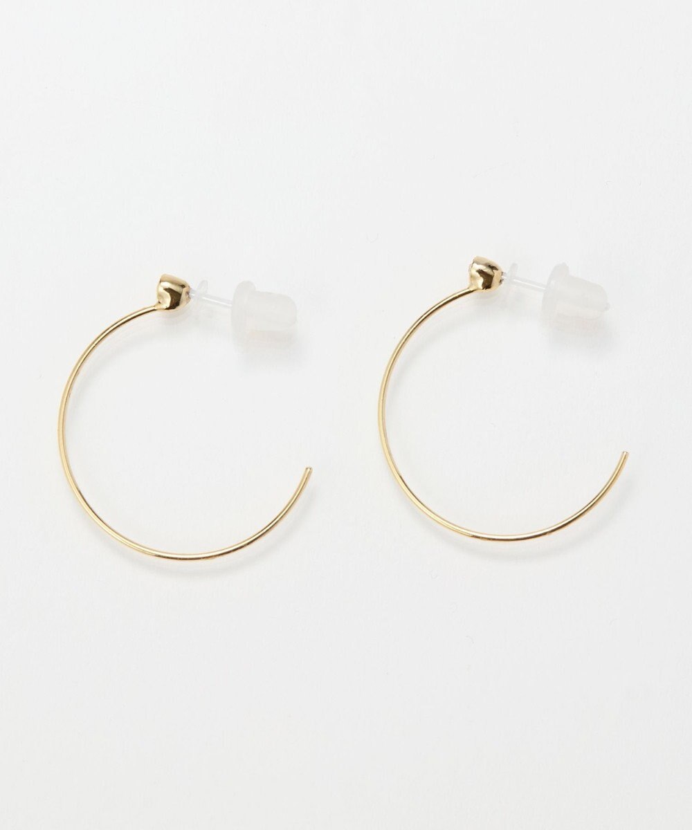 Phoebe 【金属アレルギー対応】スリムフープビジューセラミックピアス 