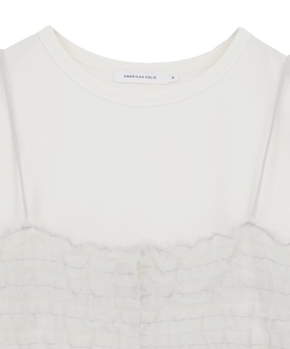 AMERICAN HOLIC 【2点セット】チュールキャミ+ノースリーブT 