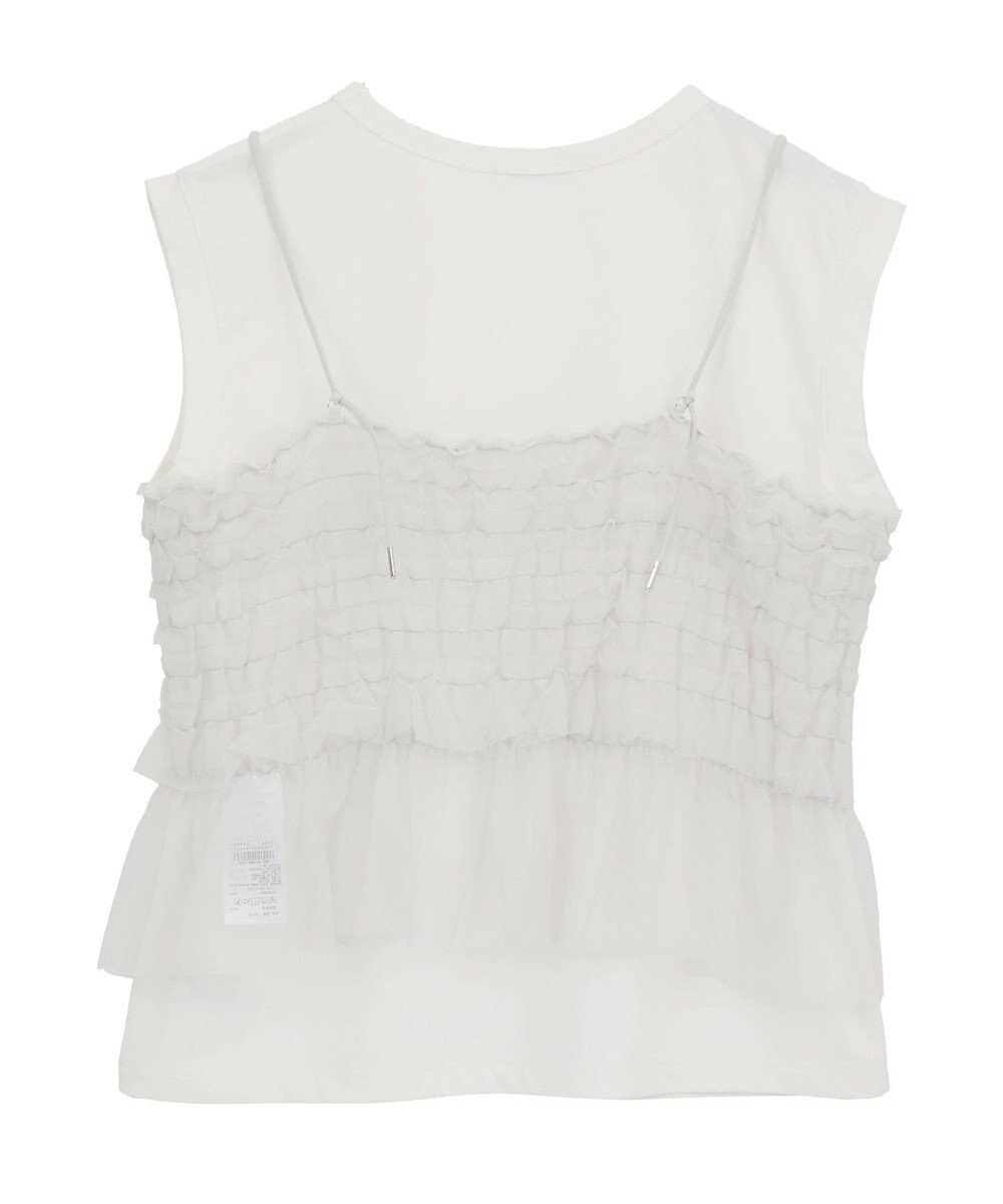 AMERICAN HOLIC 【2点セット】チュールキャミ+ノースリーブT 