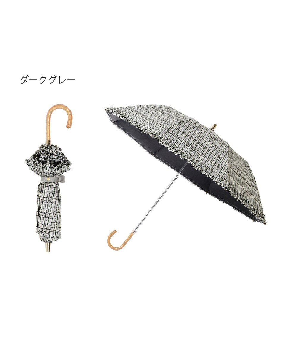 MOONBAT 【晴雨兼用日傘】LANVIN en Bleu (ランバン オン ブルー) 折りたたみ日傘 ドビーフリル 遮光 遮熱 UV 